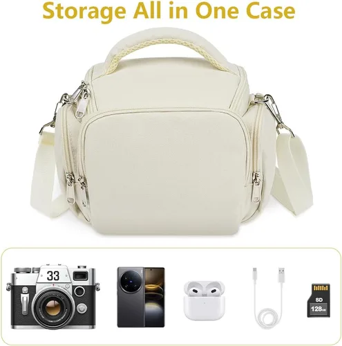 Miniatura 6 de Ainiv Bolsa para Cámara DSLR, Resistente al Agua Anti-Golpes Funda para Cámara SLR, Correa de Hombro Grande y Ajustable Mochila para Cámara, Mochila