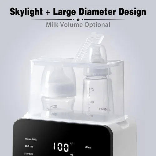 Miniatura 3 de Losbenco Calentador doble de biberones y Steri-lizer, calentador de leche rápido 8 en 1 para bebés con temporizador para leche materna o fórmula