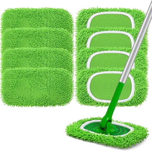 Miniatura 15 de Almohadillas húmedas reutilizables de repuesto para trapeador Swiffer Sweeper – Paños de barrido seco y paños húmedos para limpieza del hogar