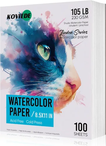Miniatura 7 de 50 hojas de papel de acuarela de 5 x 7 pulgadas