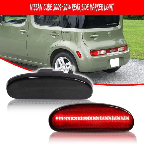 Miniatura 2 de Lente ahumada LED roja luz de marcador lateral trasera lámpara de guardabarros compatible con NISSAN CUBE 2009-2014 26195-1FC0A