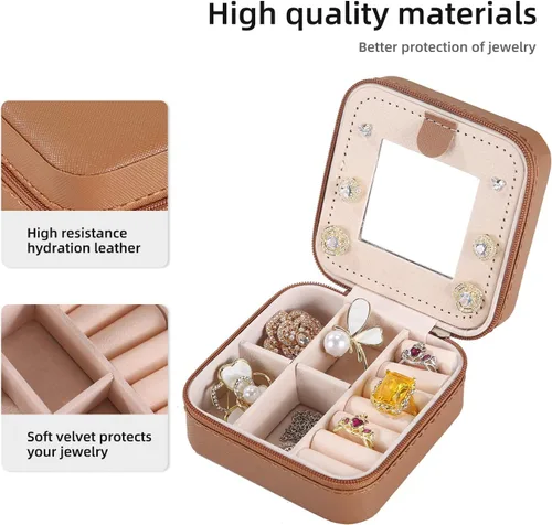Miniatura 4 de KElofoN Estuche de viaje para joyas Caja de viaje para joyas Organizador de joyas de viaje Pequeño estuche organizador de joyas para niñas y mujeres
