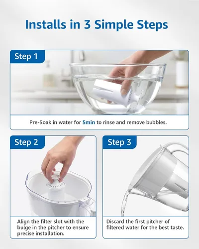 Miniatura 6 de FilterLogic PF06 Filtro de agua para jarra, repuesto para jarra Brita® Classic 35557, OB03, Mavea® 107007 y Brita®, jarra de 10 tazas Amazon