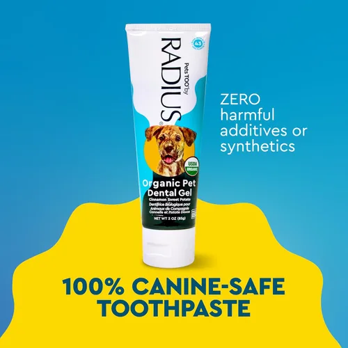 Miniatura 10 de RADIUS USDA - Pasta dental orgánica canina para mascotas, 1 unidad, 3 onzas, pasta dental no tóxica para perros, diseñada para limpiar los dientes