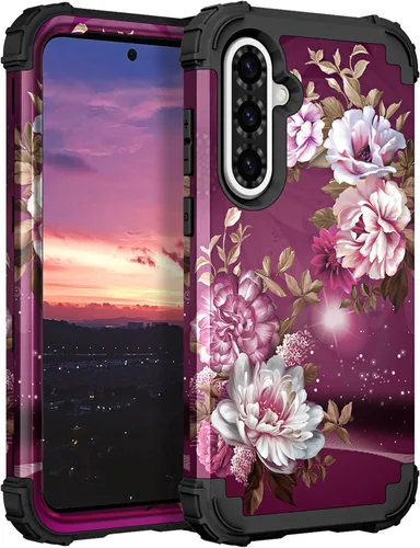 Miniatura 37 de Hocase Funda para Galaxy A37 5G, protección resistente a prueba de golpes, parachoques de goma de silicona suave+funda protectora híbrida