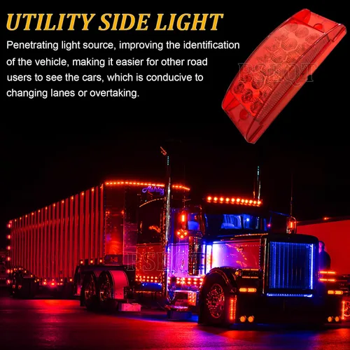 Miniatura 6 de PSEQT Luces de marcador rectangulares de 6 pulgadas, luces LED rojas para remolque, impermeables, con 20 diodos y luces direccionales delanteras
