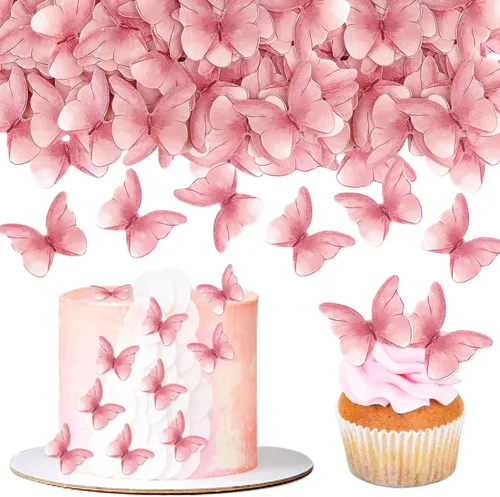 Miniatura 13 de Mariposas comestibles para decoración de pasteles, decoración comestible de arco iris para pasteles y cupcakes, mariposas de papel de oblea