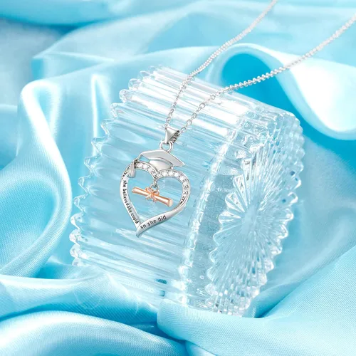 Miniatura 3 de Shonyin Regalos de graduación para ella 2024, collar de graduación para 5, quinto, 8, 6 colegio, escuela secundaria, maestría, enfermera, doctorado
