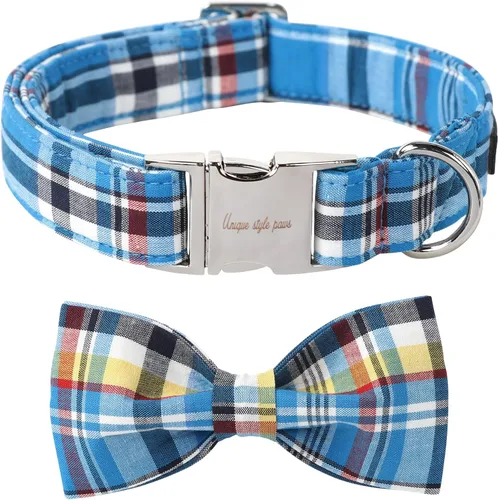 Miniatura 19 de Unique style paws Collar de perro para el día de San Valentín con pajarita, collar de cachorro de corazón negro y rojo, el mejor regalo