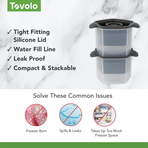 Miniatura 3 de Tovolo Moldes de hielo en forma de rosa, juego de 2 – Gran regalo romántico de moldes de hielo – Molde de hielo único para enfriar bebidas