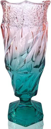 Miniatura 9 de Florero de cristal de 2.4 libras 9.5 pulgadas, estilo bohemio, para centros de mesa, boda, decoración del hogar florero de cristal (brillante)