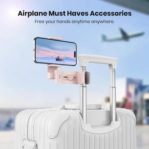 Miniatura 2 de Klearlook - Paquete de 2 soportes universales para teléfono de avión, soporte giratorio de 360° para mesa y escritorio de bandeja de avión, soporte