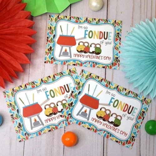 Miniatura 5 de AmandaCreation - Tarjetas para el día de San Valentín con chispas de chocolate con chispas de chocolate para regalar a amigos y compañeros de clase