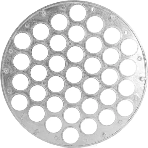 Cyrank Molde de bola de masa para ravioles, 37 agujeros para hacer albóndigas rusas Pelmeni, molde de metal para hacer albóndigas ravioles