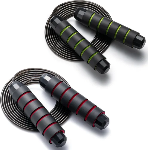 Miniatura 10 de BOOMIBOO Cuerda de Saltar, Cuerdas de Saltar Ajustables, Cuerda de Saltar Sin Enredos de Velocidad Rápida con Rodamientos de Bolas para Mujeres, Rojo