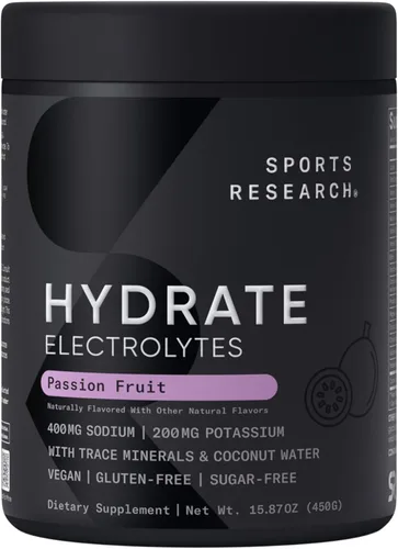 Miniatura 7 de Sports Research® Hydrate Polvo de Electrolitos - Sin Azúcar y con Sabor Natural con Vitaminas, Minerales y Agua de Coco - Apoya la Hidratación