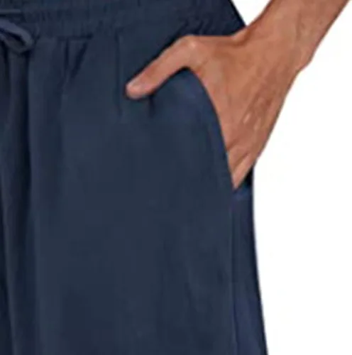Miniatura 3 de JEShifangjiusu Men's Cotton Linen Harem Pants Pockets Drawstring Stretch Bottom Bloomer Trousers Loose Beach Yoga Pants