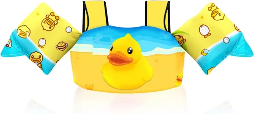 Miniatura 19 de Chriffer - Chaleco salvavidas para niños de 30 a 55 libras, flotadores con arnés de hombro con alas de brazo para niños y niñas de 2, 3, 4, 5, 6, 7