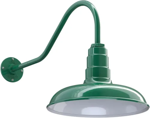 Miniatura 36 de Steel Lighting Co. Topanga - Luz de granero Montaje en pared al aire libre Domo de 14 pulgadas Cuello de cisne de 11 pulgadas Luz de garaje