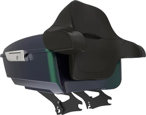 Miniatura 290 de King Tour Pack para Harley Alpine Green, cierre de paquete turístico, portaequipajes superior, soporte de montaje negro, placa de metal para Harley
