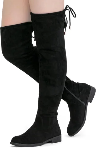 Miniatura 2 de Vepose Botas altas de gamuza 998 para mujer, por encima de la rodilla, tacón bajo y plano hasta el muslo, botas altas para mujer