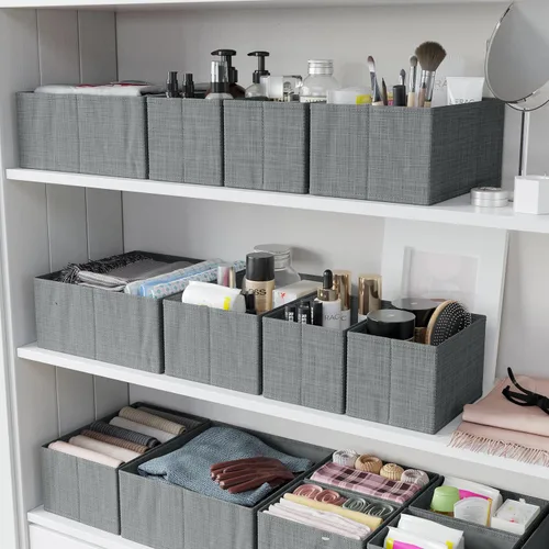 Miniatura 4 de Organizador de Cajones para Ropa Juego de 12 Gris - Organizador de Cómoda Para Guardería, Dormitorio, Armario - El Organizador y Almacenamiento
