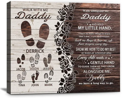 Miniatura 15 de Eternalart Regalos únicos para papá, abuelo, esposo de hija, hijo, esposa, impresiones en lienzo personalizadas con nombres de niños para padre