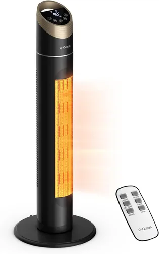 Calentador de espacio para uso en interiores, calentador de espacio de 34 pulgadas para habitaciones grandes, calentador de torre de 1500 W con