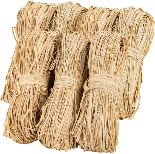 Miniatura 9 de Sukh Cinta de Rafia Natural - 5 Piezas de Pajita de Rafia para Ramos de Floristería, Decoración, Manualidades, Cinta de Envolver para Navidad