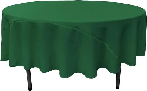 Miniatura 139 de LA Linen - Mantel redondo lavable de popelina de poliéster, resistente a manchas y arrugas, 51", mantel de tela para comedor, cocina, fiesta, Negro