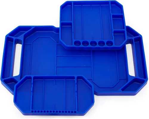 3 bandejas grandes de silicona flexible antideslizante para herramientas, tapete para herramientas mecánicas, organizador de herramientas, soporte