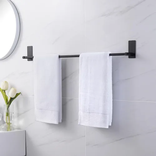 Miniatura 18 de KES Toallero de baño autoadhesivo de 24 pulgadas, no requiere taladro, para colgar toallas de baño, soporte para toallas de baño, acero inoxidable