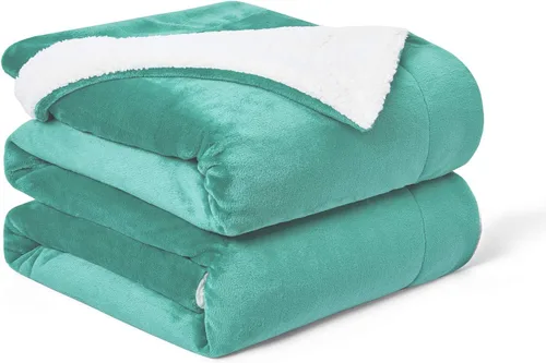 Miniatura 34 de Walensee Manta de Forro Polar Sherpa (Tamaño Individual 60"x80" Coral) Manta Afelpada Peluda Súper Suave Reversible de Microfibra y Franela