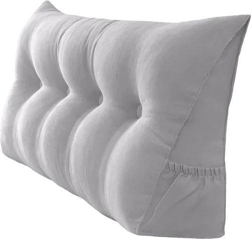 Miniatura 39 de Peachwell Almohada triangular de lectura para reposo en cama, cojín reforzador grande para cabecero, respaldo, almohada de cuña con funda extraíble