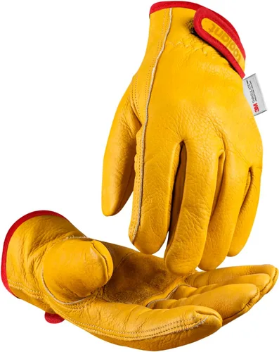 toolant Guantes de trabajo de cuero de invierno, forro Thinsulate cálido 3M para trabajo en clima frío, guantes con aislamiento térmico