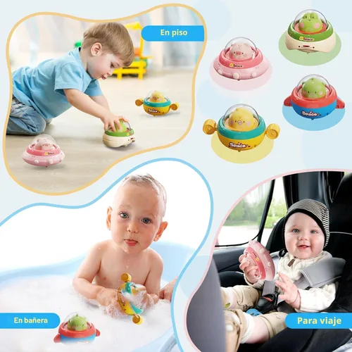 Miniatura 6 de 4 juguetes de animales para presionar y llevar, juguetes Montessori para bebés de 6 a 12 a 18 meses, juguetes de desarrollo para bebés de 1 año