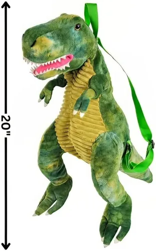 Miniatura 3 de Rhode Island Novelty 20" Dino Mochila T-Rex, Verde