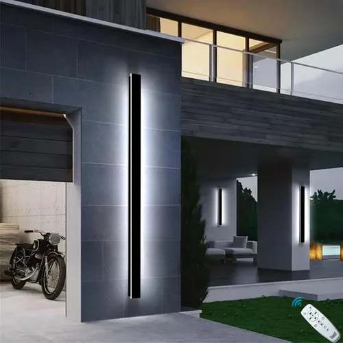 Miniatura 16 de Paquete de 2 luces de pared para exteriores de 39 pulgadas, montaje en pared, aplique moderno para exteriores, iluminación exterior lineal larga LED