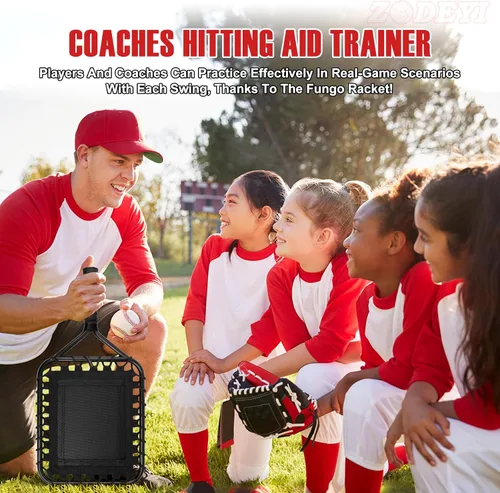 Miniatura 5 de Raqueta de béisbol para pelotas de mosca, tierra y unidades de línea. Bate fungo de softbol/béisbol para entrenadores y padres para ayudar