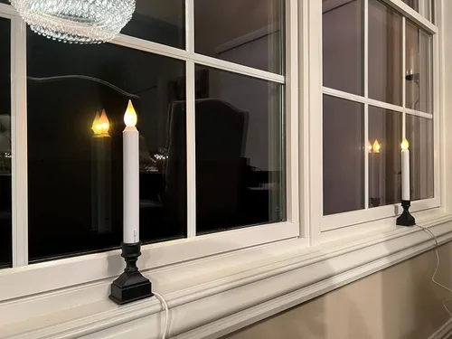 Miniatura 8 de 612 Vermont VT-1270A-4 - Velas eléctricas LED para ventana con punto caliente brillante, sensor del atardecer al amanecer, llama parpadeante
