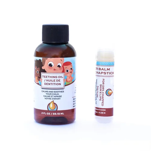 Miniatura 13 de Punkin Butt Paquete de aceite de dentición para bebés y bálsamo labial para aliviar el dolor de encías y labios agrietados, todo natural, orgánico