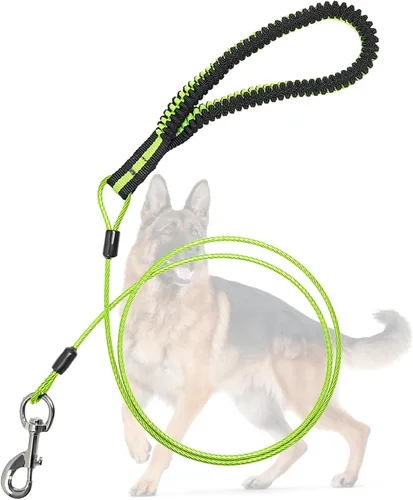 Miniatura 8 de Correa de perro resistente, correa de metal a prueba de mordidas para perros grandes (hasta 250 libras), correas de alambre para perros con agarre