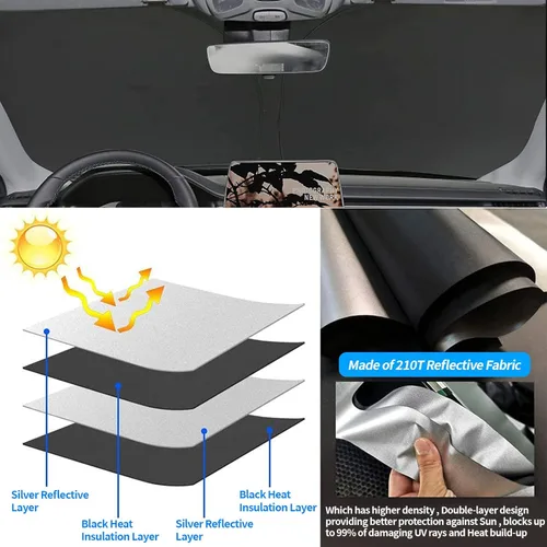 Miniatura 6 de Parasol para parabrisas mejorado para Toyota Tundra 2007-2021, visera plegable para parabrisas que bloquea los rayos UV
