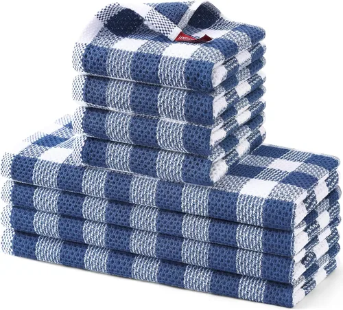 Miniatura 14 de homing Juego de toallas de cocina y paños de cocina a cuadros de búfalo, 30 cm x 30 cm y 33 cm x 71 cm, juego de 8 toallas de cocina de algodón