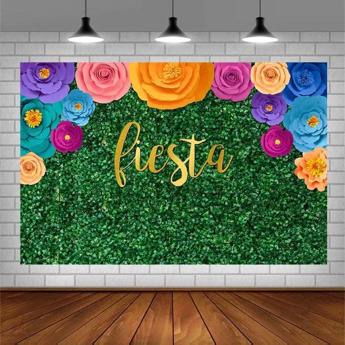 Miniatura 3 de Sendy Fondo temático de fiesta mexicana de 7 x 5 pies para fotografía, festival, fiesta de cumpleaños, suministros de decoración de fiesta de cinco