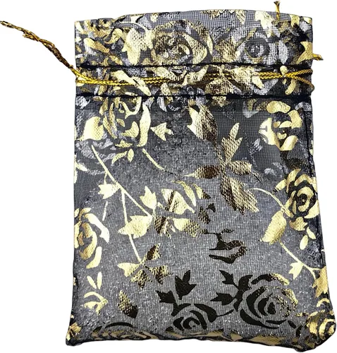 QIANHAILIZZ Paquete de 100 bolsas de regalo de organza con forma de corazón de flores de 2.8 x 3.5 pulgadas, bolsa de regalo para dulces, bolsa de