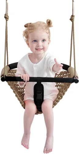Miniatura 9 de Columpio 2 en 1 para niños pequeños. Asiento de columpio para niños con cuerdas ajustables, para niños, juego de columpios seguros para niños