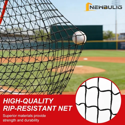 Miniatura 5 de NEWBULIG Red de béisbol y sóftbol de 7 x 7 pies, práctica de lanzamiento, bateo y redes de bateo, incluyendo bolsa portátil, para jugadores de todos