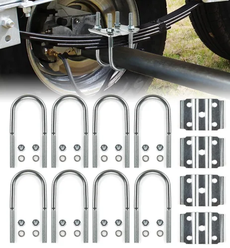 Miniatura 10 de Kit de pernos en U para remolque de alta resistencia para eje de remolque de 3,500 libras Ejes redondos de 2-3/8 pulgadas Perno U de 5-1/2