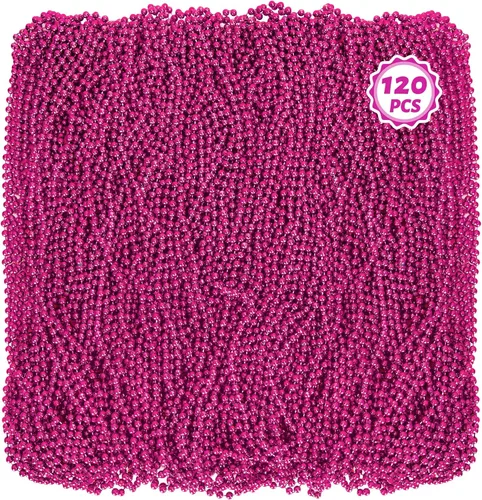 Miniatura 23 de Huskein 120 accesorios de Mardi Gras, collar de cuentas de 33 pulgadas, cuentas de Mardi Gras, collar de cuentas negras, cuentas a granel para Negro